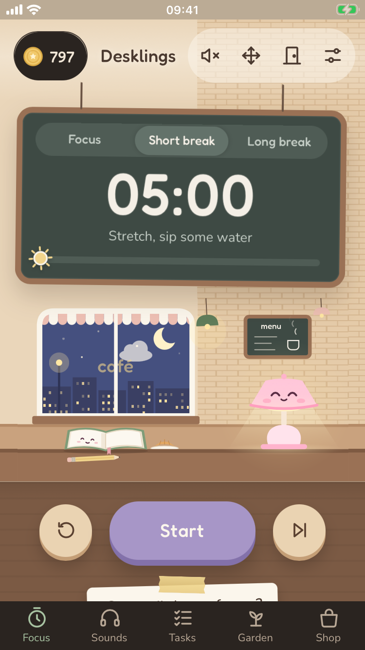 Desklings: Focus Timer app screenshot