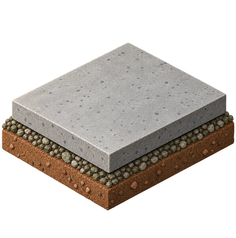 Concrete slab on a gravel base